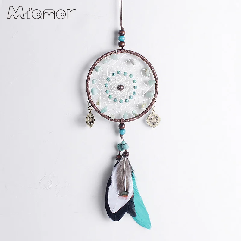 MIAMOR Handmade Dream Catcher With Feather &amp Natural Stone Home Wall Hanging Decoration Ornament Best Gift For Friend Amor085 | Дом и сад