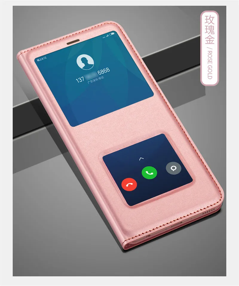 Rose gold case Отвечая кожа флип чехол для телефона чехлы на для Xiaomi Mi A2 lite A1 A2 закаленное Стекло Футляр Полный Защитная крышка на для сяоми ксиоми ми а1 a2 Лайт чехол книжка - Цвет: Rose gold case