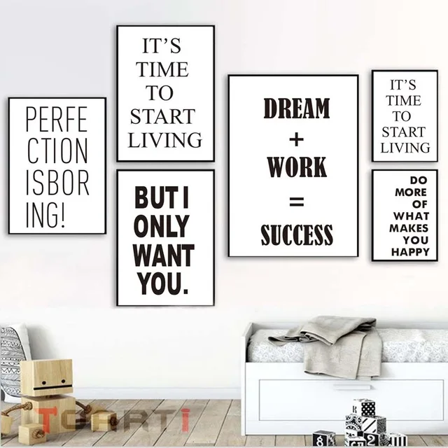 Dream Work Success Life цитаты настенные художественные муалы для гостиной домашний декор