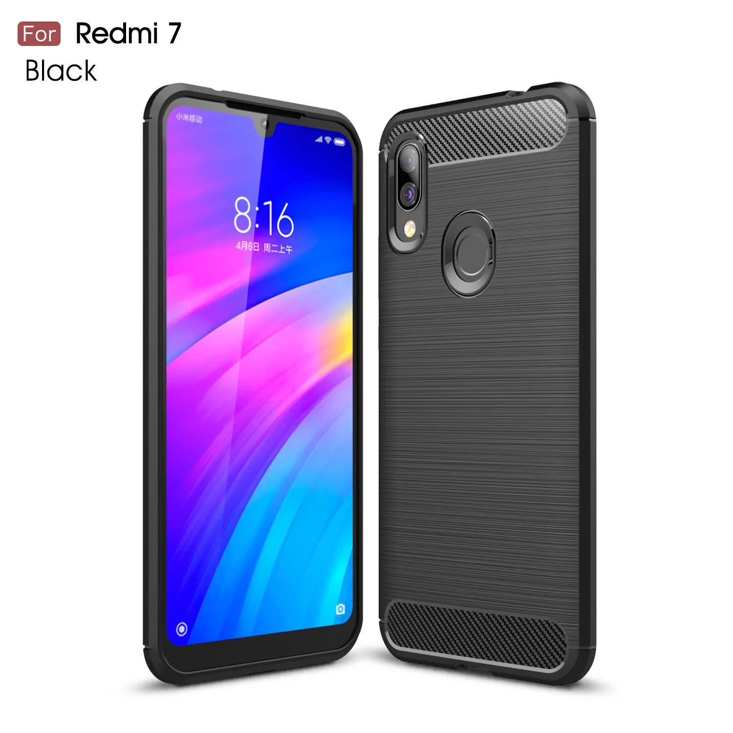 Силиконовый чехол Guxinya для Redmi 7 мягкая задняя крышка из углеродного волокна Xiaomi