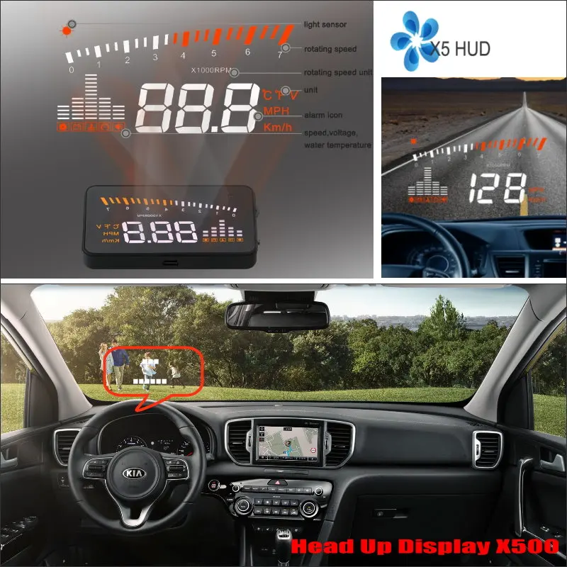 

Для Kia Sedona/Sorento/Sportage K3/K4/K5 2010-2019 AUTO OBD HUD автомобильный проекционный дисплей экран вождения проектор лобовое стекло