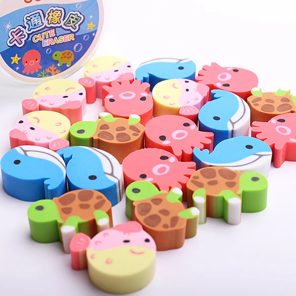20 шт./кор. Kawaii Мини дизайн ластики в форме фруктов животных Серия карандаш ластик
