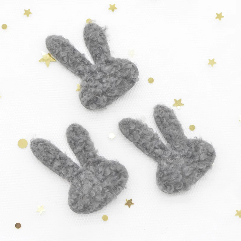 20 шт. Мягкие плюшевые нашивки Kawaii кролик аппликация для DIY одежды, шляпы, сумки, шерстяные перчатки, носки шитье орнамент G43 - Цвет: Dark Gray