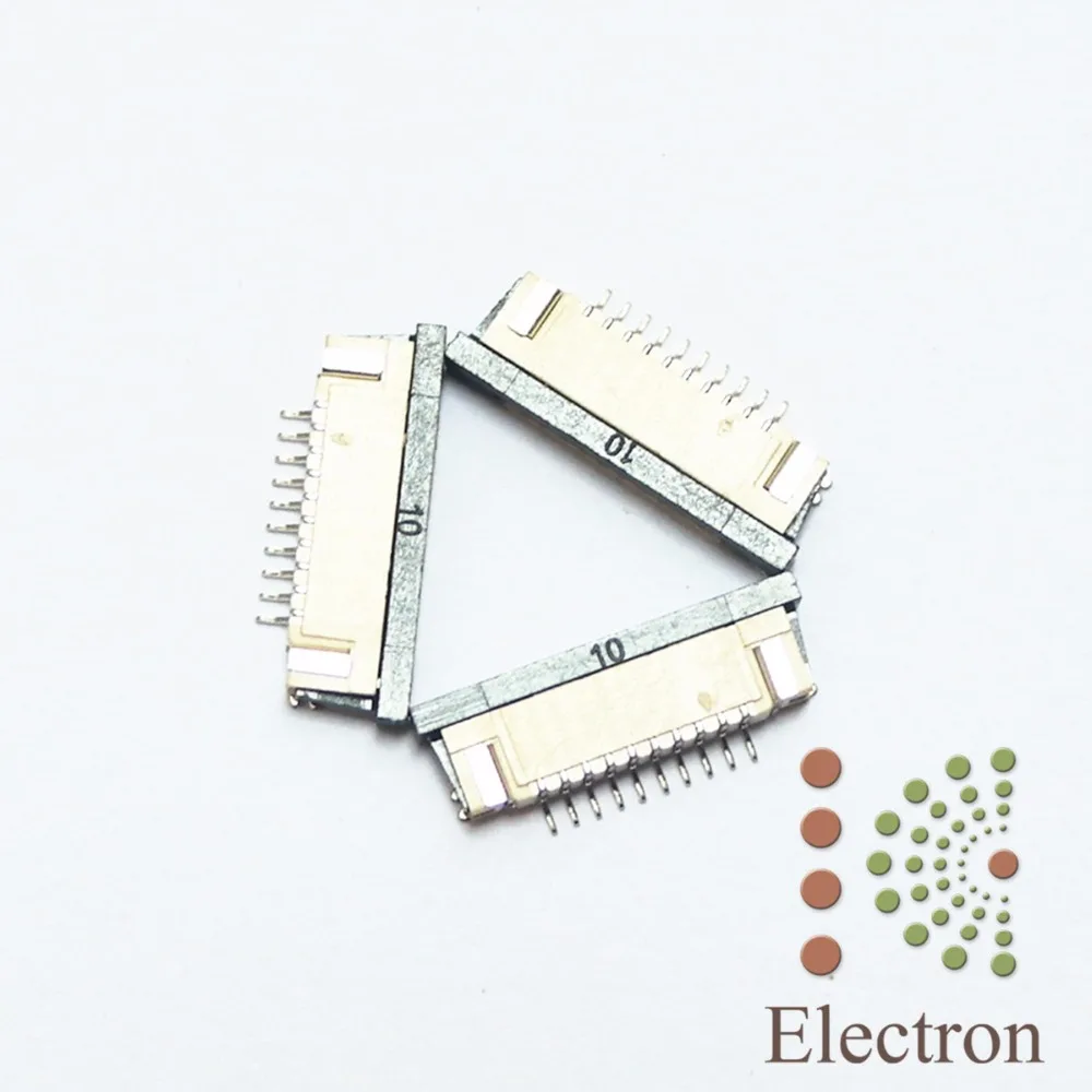 10 шт. нижний порт 10pin 1 0 мм Шаг FFC FPC Ленточные разъемы коннекторы для 10P гибкого