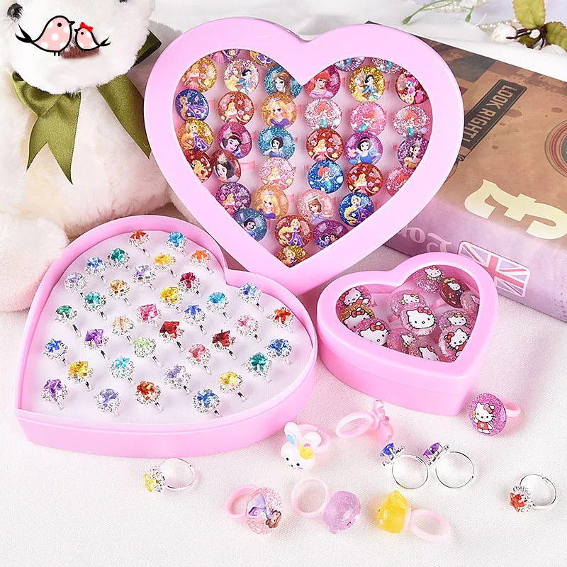36 шт коробка для украшений девочек детский мультяшный драгоценный камень