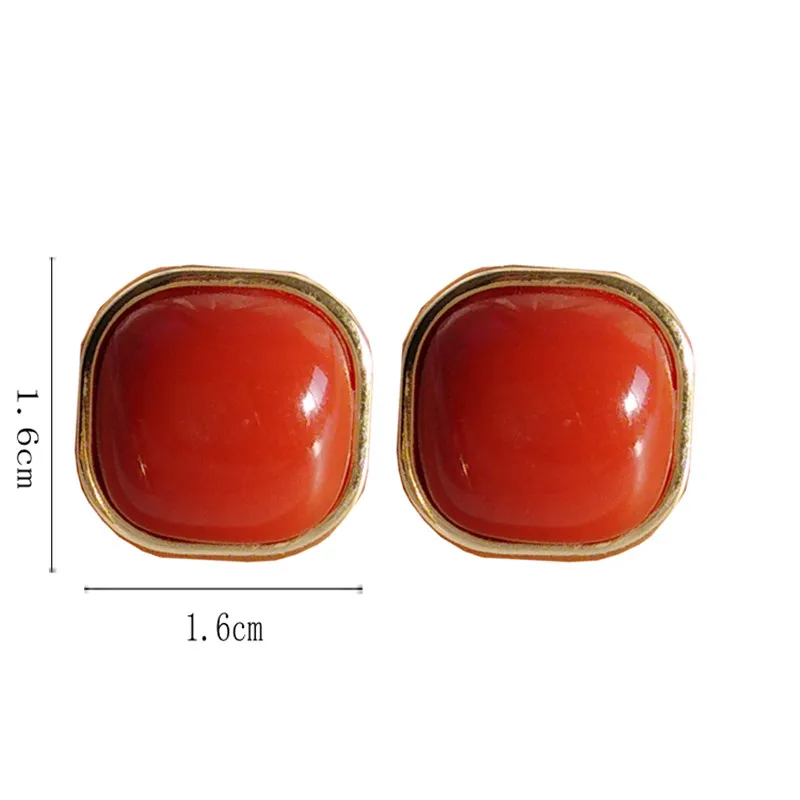 

Fashion resin Stud earrings women Simple geometric square mini stud earrings Resin red stud earrings for women jewelry 2019
