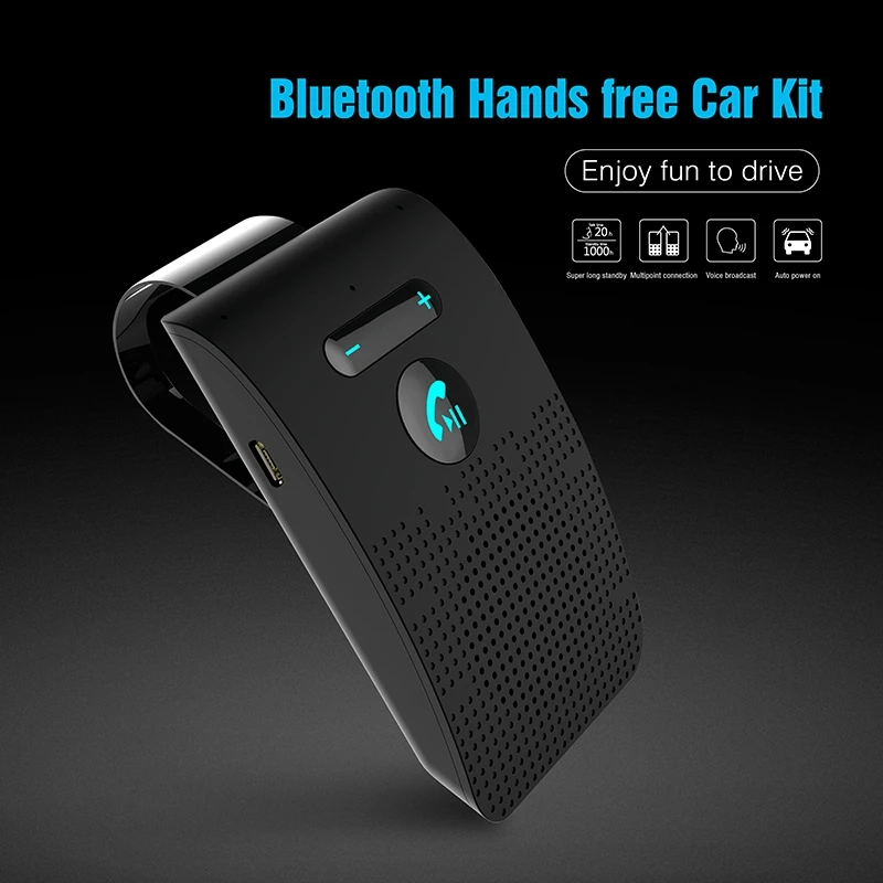 Sp09 Bluetooth динамик телефон Hands-Free автомобильный комплект беспроводной Bluetooth динамик телефон многоточечный Автомобильный Mp3 комплект с солнцезащитным козырьком клип