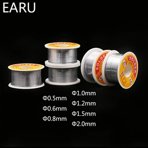 Оловянно-свинцовая проволока 0,60,811, 21, 52 мм 6337 флюс 2.0% 45 футов, Электрический припой с канифольным ядром, бухта провода для электрического паяльника 100 г