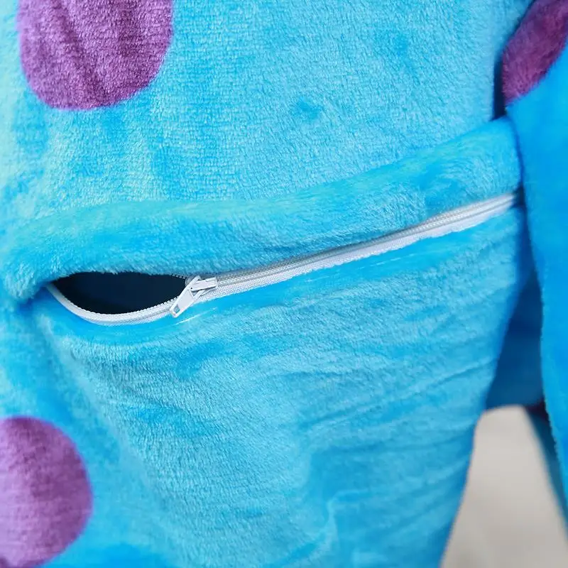 Flannel Sulley Sullivan Monster adult onesies Pyjamas Cartoon animal costume Pajamas Unisex pijamas sleepwear party clothes | Женская