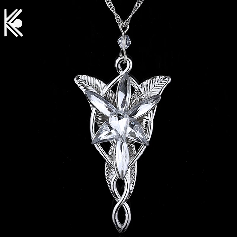 20 шт/1 лот Arwen Evenstar ожерелье принцесса эльфов Мода Кристалл серебро кубический цирконий камень кулон для женщин свадебный подарок