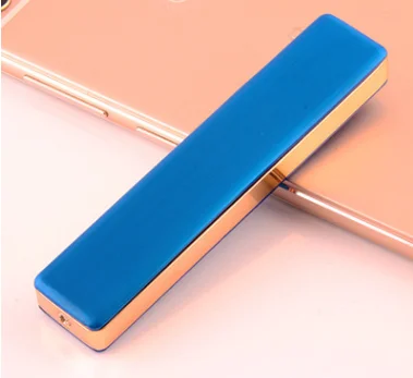 Электронная зажигалка, Usb перезаряжаемая зажигалка, беспламенная курительная зажигалка, роскошная металлическая ультратонкая зажигалка для мужчин - Цвет: color8