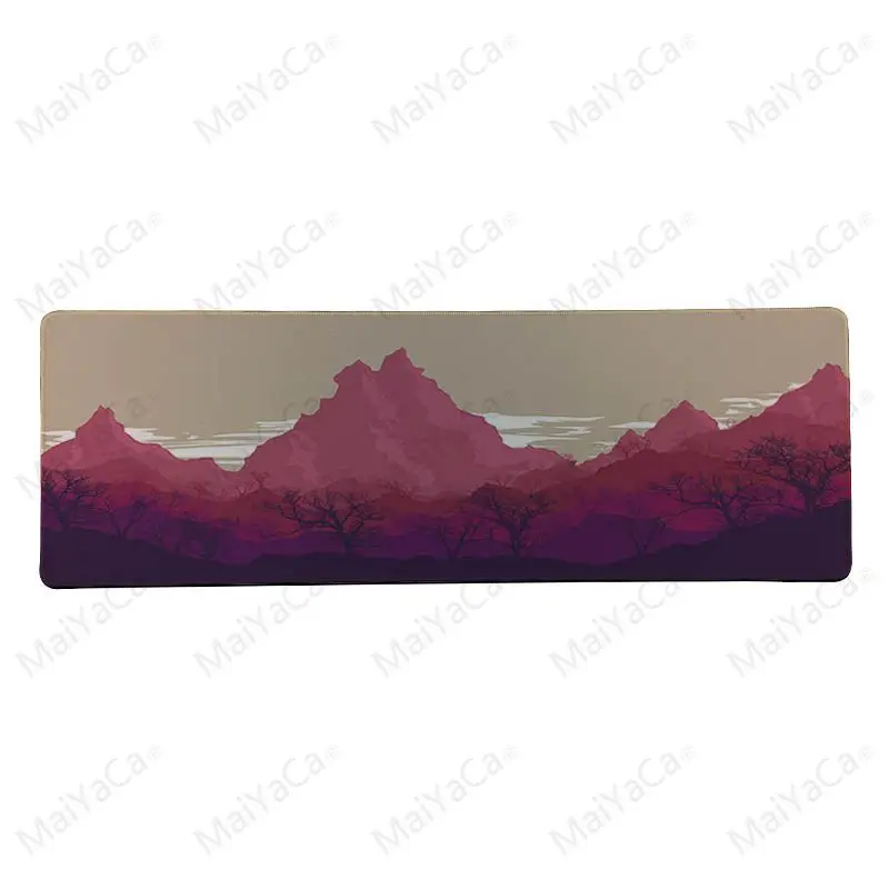 Lock Edge 30x60cm MaiYaCa простой дизайн горы Минимальный Противоскользящий прочный силиконовый компьютерный коврик Размер для 18*22 20*25 25*29 30*60 и 30*90 см - Цвет: Lock Edge 30x60cm