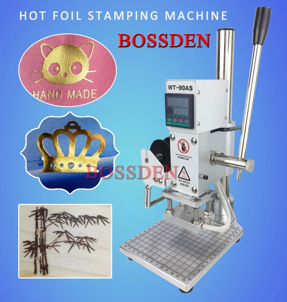 BOSSDEN WT 90AS 110В/220В машина для тиснения кожи под дерево бронзовая сгибания горячего