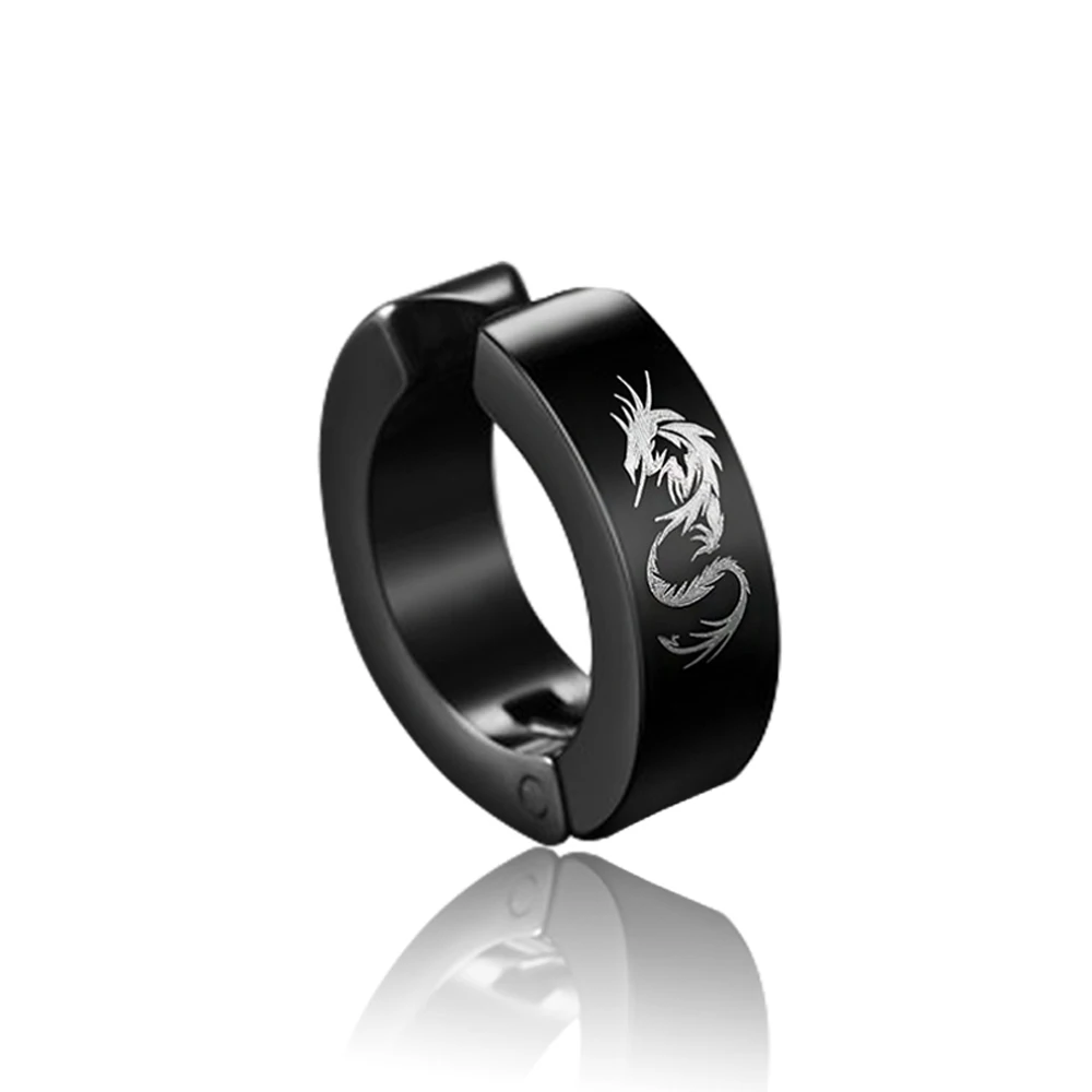 1 пара серьги-гвоздики для женщин и мужчин титановая сталь черные панк серьги