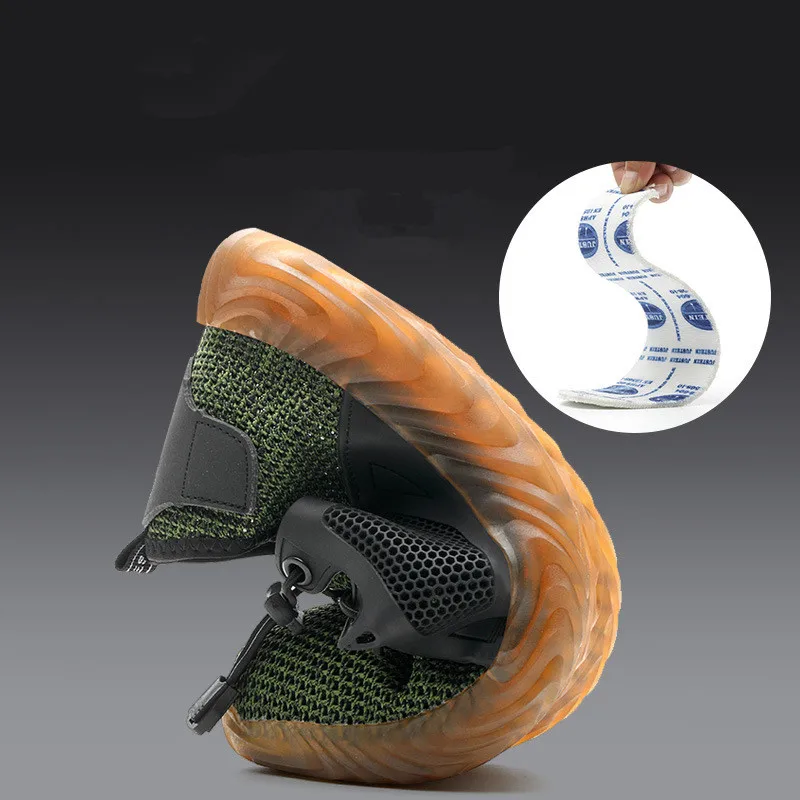 Men's Lightweight Breathable Safety Shoes Men Outdoor Steel Toe Cap Sneakers Anti-smashing Work Protective Boots Plus Size 37-48 | Обувь