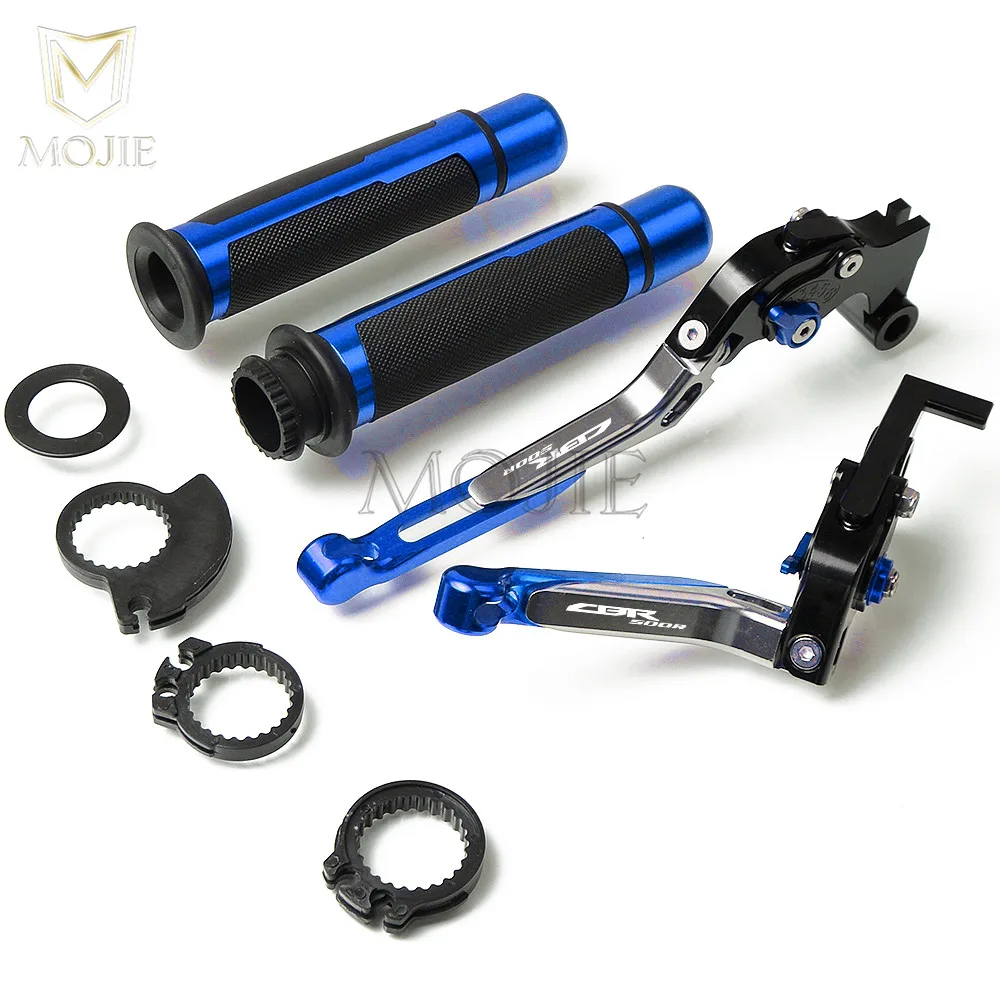 Black Titanium Blue Для Honda CBR500R CB500F CB500X CBR CB 500 F X CBR500 R CB500 F X2013- мотоциклетные ручки тормоза и сцепления, обработанные на станке с ЧПУ ручные рукоятки - Цвет: Black Titanium Blue