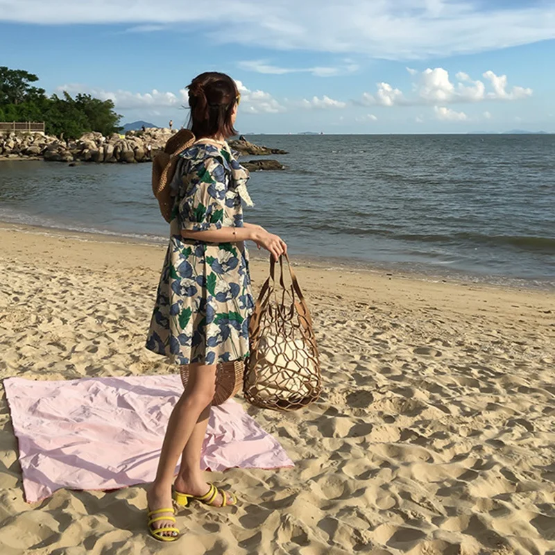 Открытые сетчатые кожаные сумки летняя пляжная сумка ведро для отдыха большой