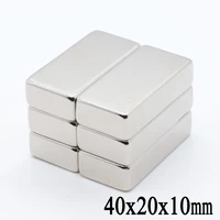 2pcs 40x20x10 mm n35 super strong block neodymium magnets rare earth magnet 40mm x 20mm x 10 mm
