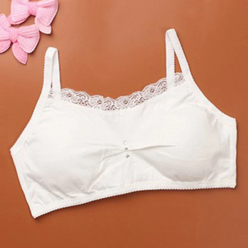Новое милое кружевное нижнее белье для девочек детское спортивный бюстгальтер