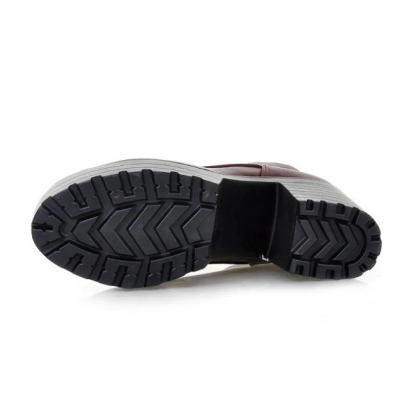 FITWEE/Модные ботильоны на высоком квадратном каблуке в британском стиле теплая