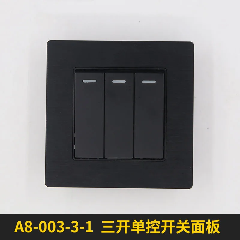 A8 003/3/1 черный алюминиевый три открытых одного переключателя управления
