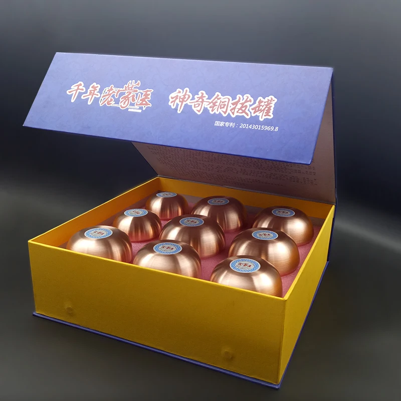 Монголия 9 Jar/Комплект Красной меди КИТАЙСКИЙ медицинские вакуумный массажер для тела Acupunture Вакуумный Куб Портативный Массаж Банки для терапии