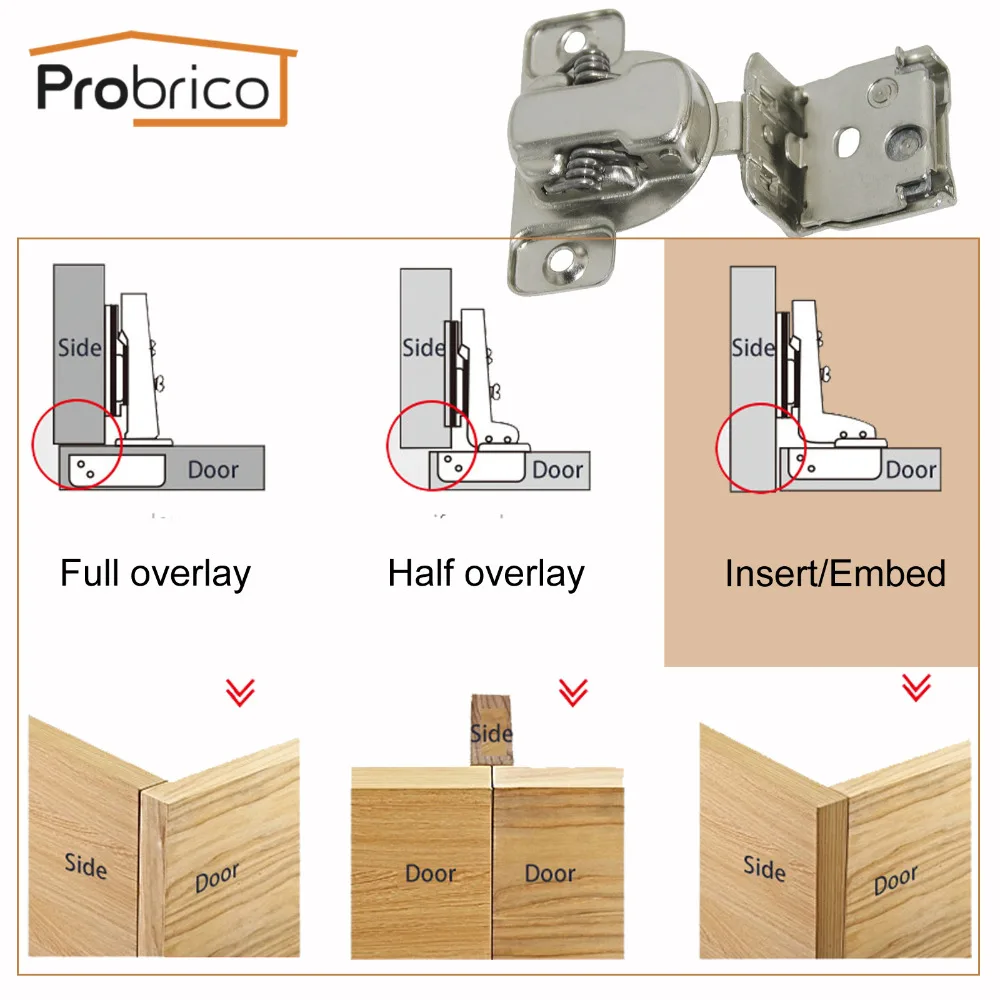 probrico 4 pair kitchen cabinet hinge chm36h1 1 4 concealed frame insert overlay furniture cupboard door hinge free global shipping