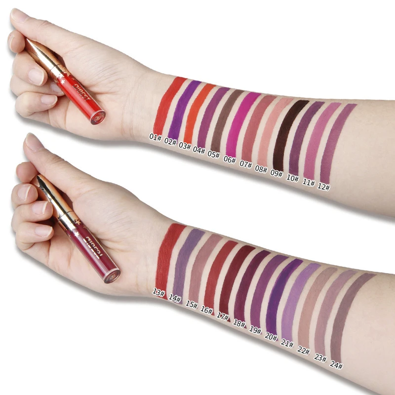 24 Color Matte Lip Gloss Waterproof Long Lasting Liquid Lipstick Makeup Lipgloss Girl Make Up Nude Red Purple Tint Lips Glosses |