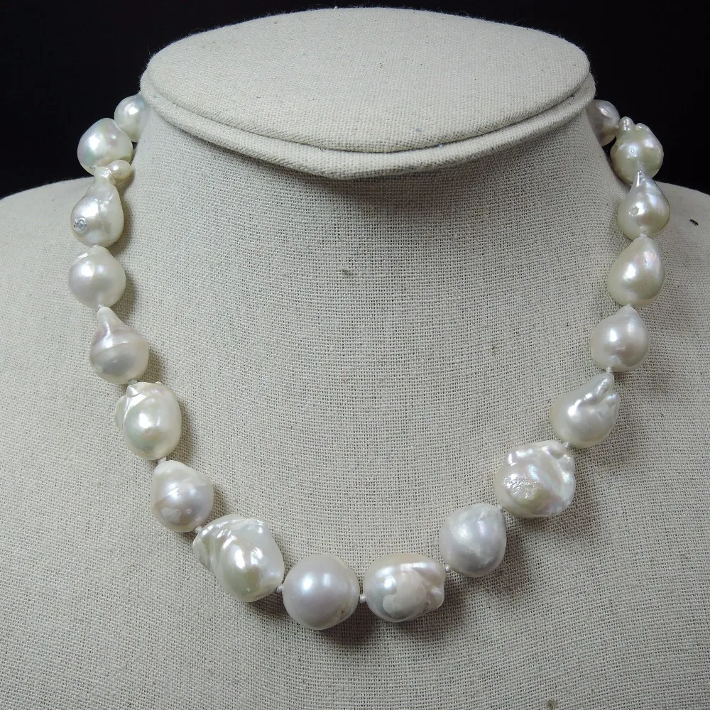 100% натуральный пресноводный барочный жемчуг ожерелье-Большой