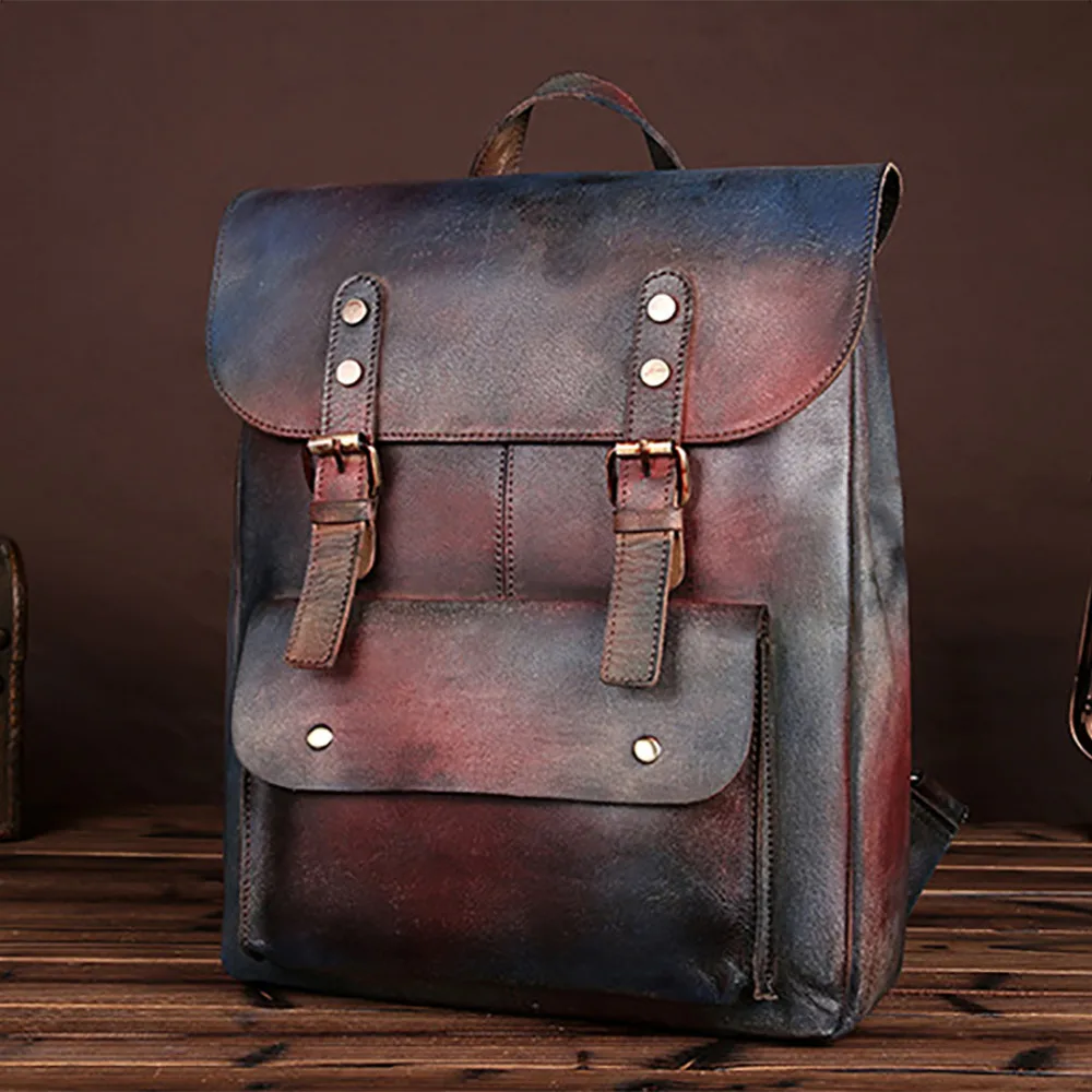 Новый тренд рюкзак из натуральной воловьей кожи для мужчин и женщин повседневный