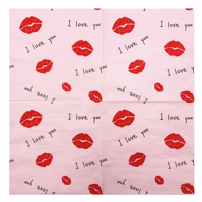 20 шт. салфетка Kiss Me украшения для дня рождения взрослых красные губы одноразовое