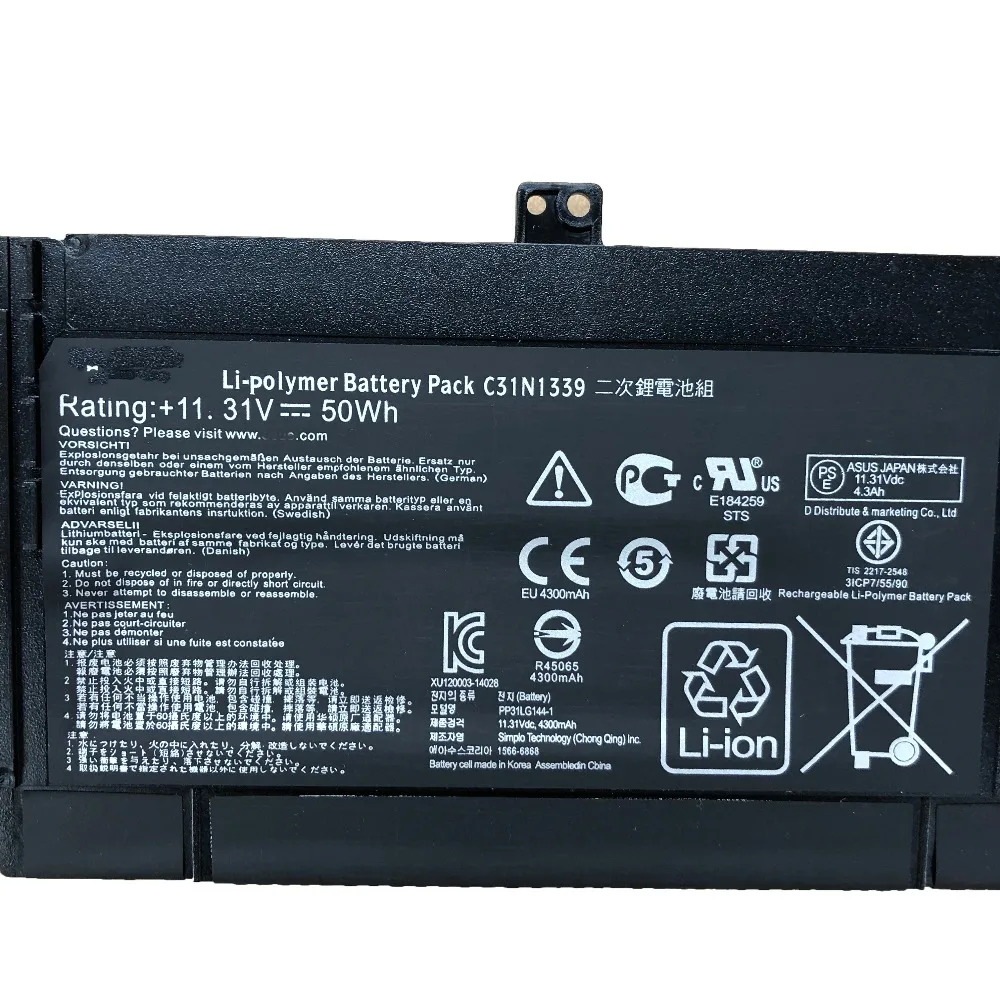 11 31 в 50 Вт/ч C31N1339 новый оригинальный Аккумулятор для ASUS Zenbook UX303L UX303LN TP300L TP300LA TP300LJ |