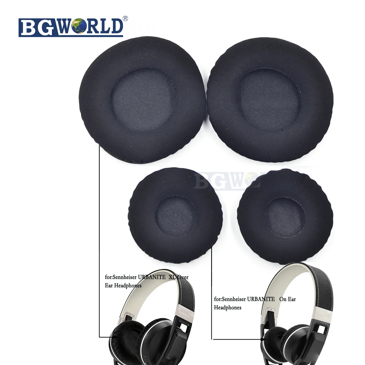 BGWORLD Замена амбушюры наволочки для подушек Sennheiser URBANITE Накладные наушники XL|ear