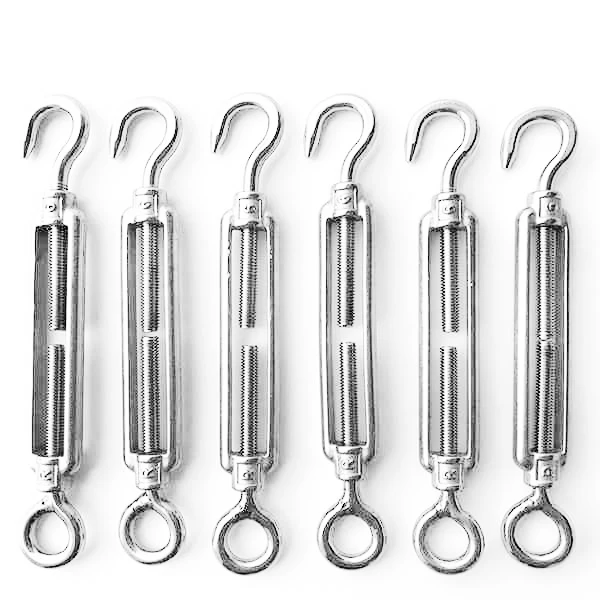 5 pcs M6 Stainless Steel Hook &amp Eye Turnbuckle Wire RopeTension Spring/Screw/Safety Buckle |