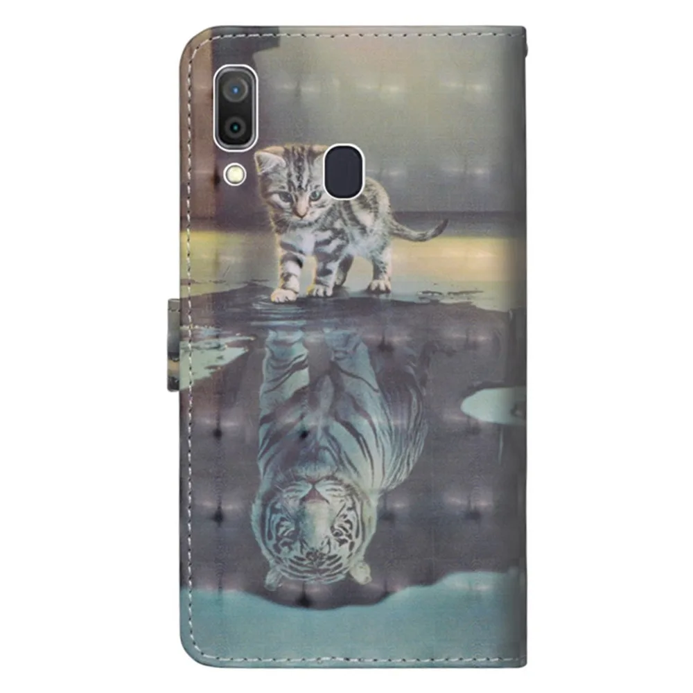 Флип кожаный чехол для Fundas samsung Galaxy A10 A20 A30 A40 чехол для coque samsung A50 A70 чехол 3D панда кошелек чехол для телефона s