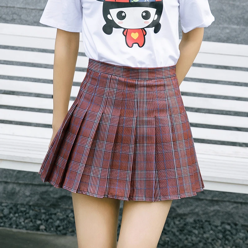 Новинка, XS-3XL, Harajuku, Милая Мини юбка, женская мода, летняя, высокая талия, клетчатая плиссированная юбка, косплей, клетчатая юбка, kawaii, женские юбки