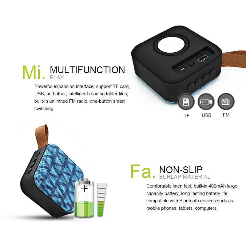 Museeq Soft Touch Mini Bluetooth Динамик для внутренних и наружных с Поддержка телефона FM радио