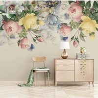 custom wall cloth hand painted retro rose murals living room tv background wall covering home furnishing waterproof wall paper