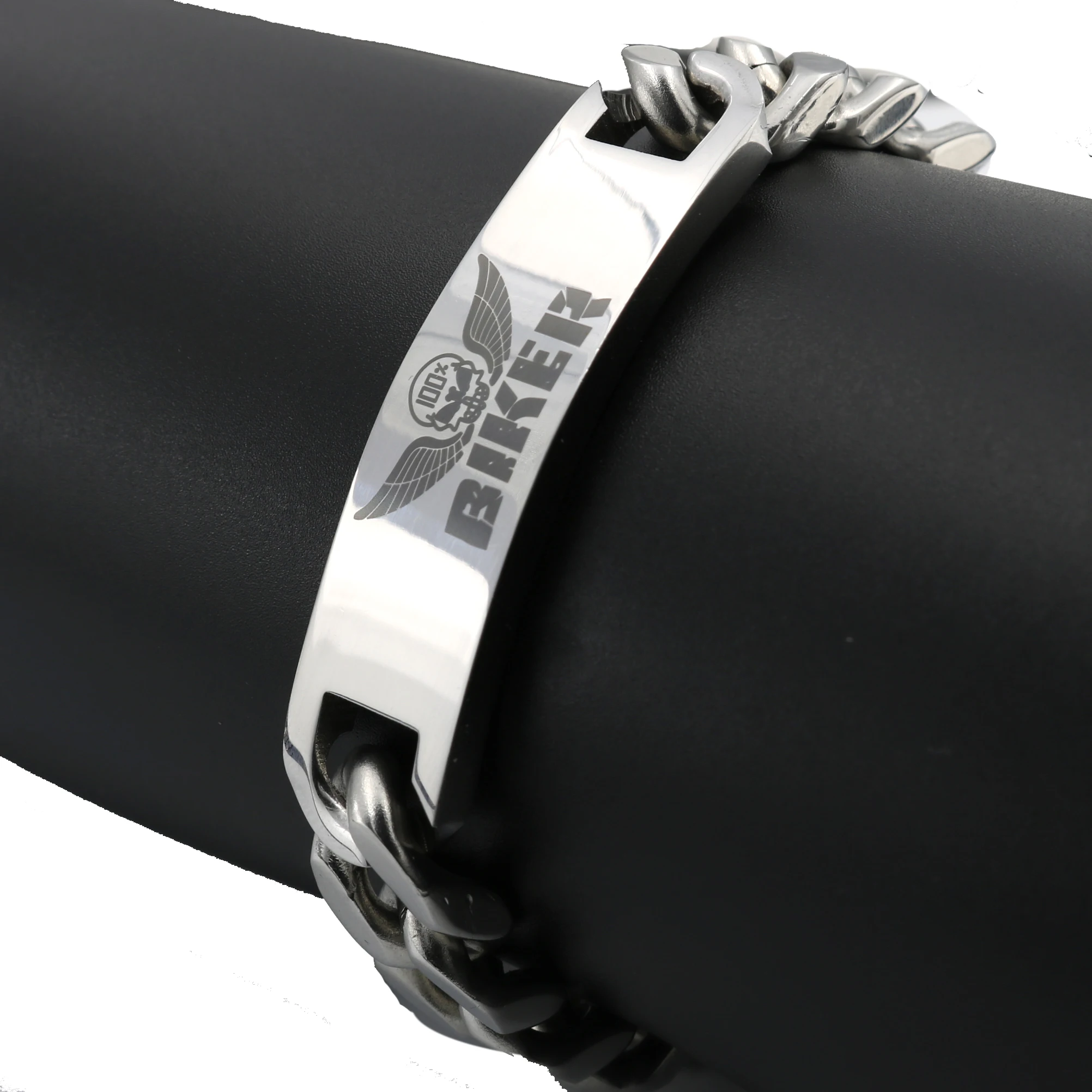 【Biker bracelet】панк 316L нержавеющая сталь Мужчины 39 S браслет 2018 Байкер Мотоцикл звено