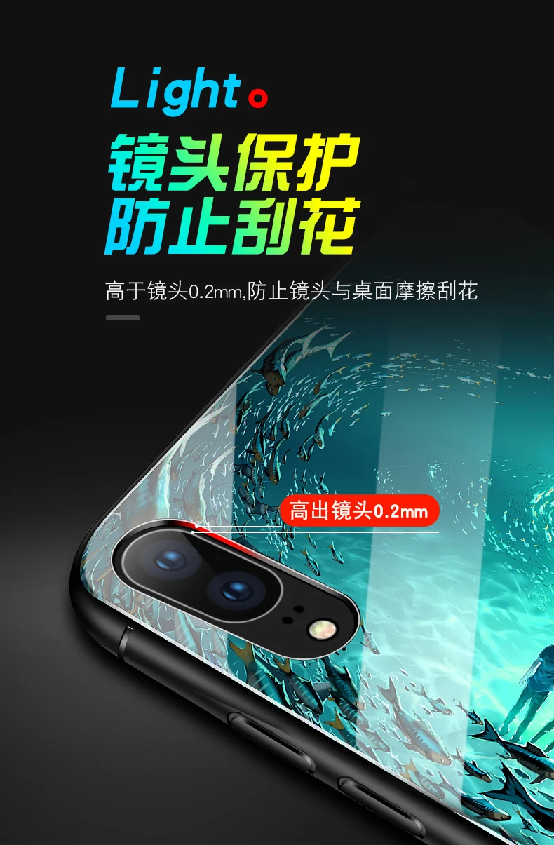 For Huawei P20 Pro P20Lite P10 Plus P Smart Case Luminous Hard Tempered Glass Cover for huawei Mate 10 20 Lite 20X |