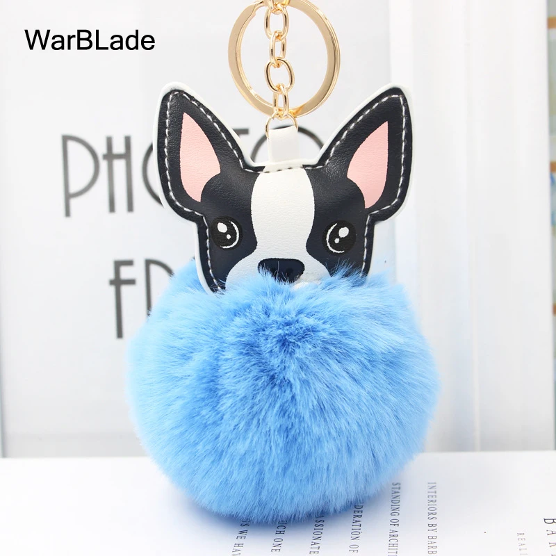 WBL Новый помпон брелок c французским бульдогом Пышная юбка с помпоном из меха