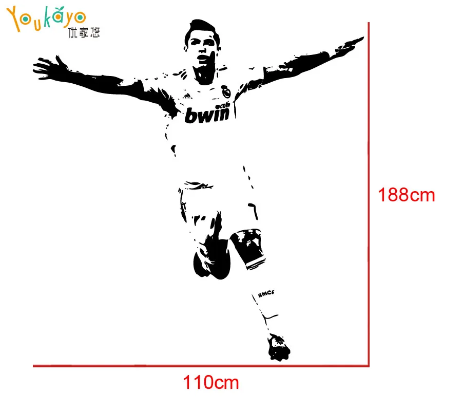 Звезды с изображением криштиане Роналду футбольный плеер Спорт Cool Wall Art Наклейки