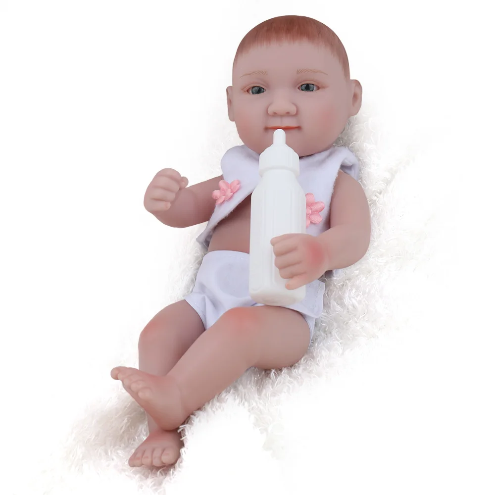 10 inch Mini Reborn Baby Doll Toys Kids Full Vinyl Bath Play Christmas Gift Promotion Lifelike Collection Girls NPKDOLL | Игрушки и