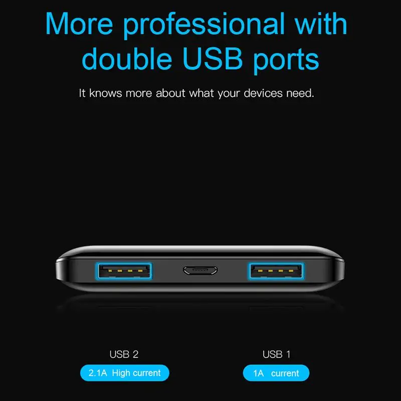 Baseus 10000 мАч Мощность/ч, тонкое USB Мощность банк 10000 мАч повербанк Портативный телефона с двумя USB выходами Батарея Зарядное устройство для Xiaomi Mi 3 iPhone