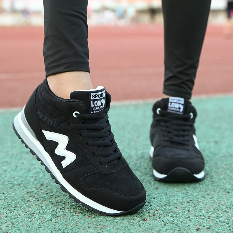 Женские кроссовки для бега DR.EAGLE спортивная обувь теплые черные Красные на меху