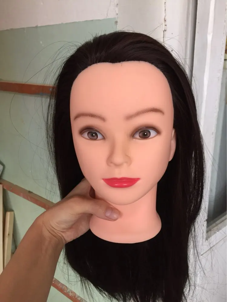 Парикмахерская голова манекена CAMMITEVER с коричневыми волосами тренировочная