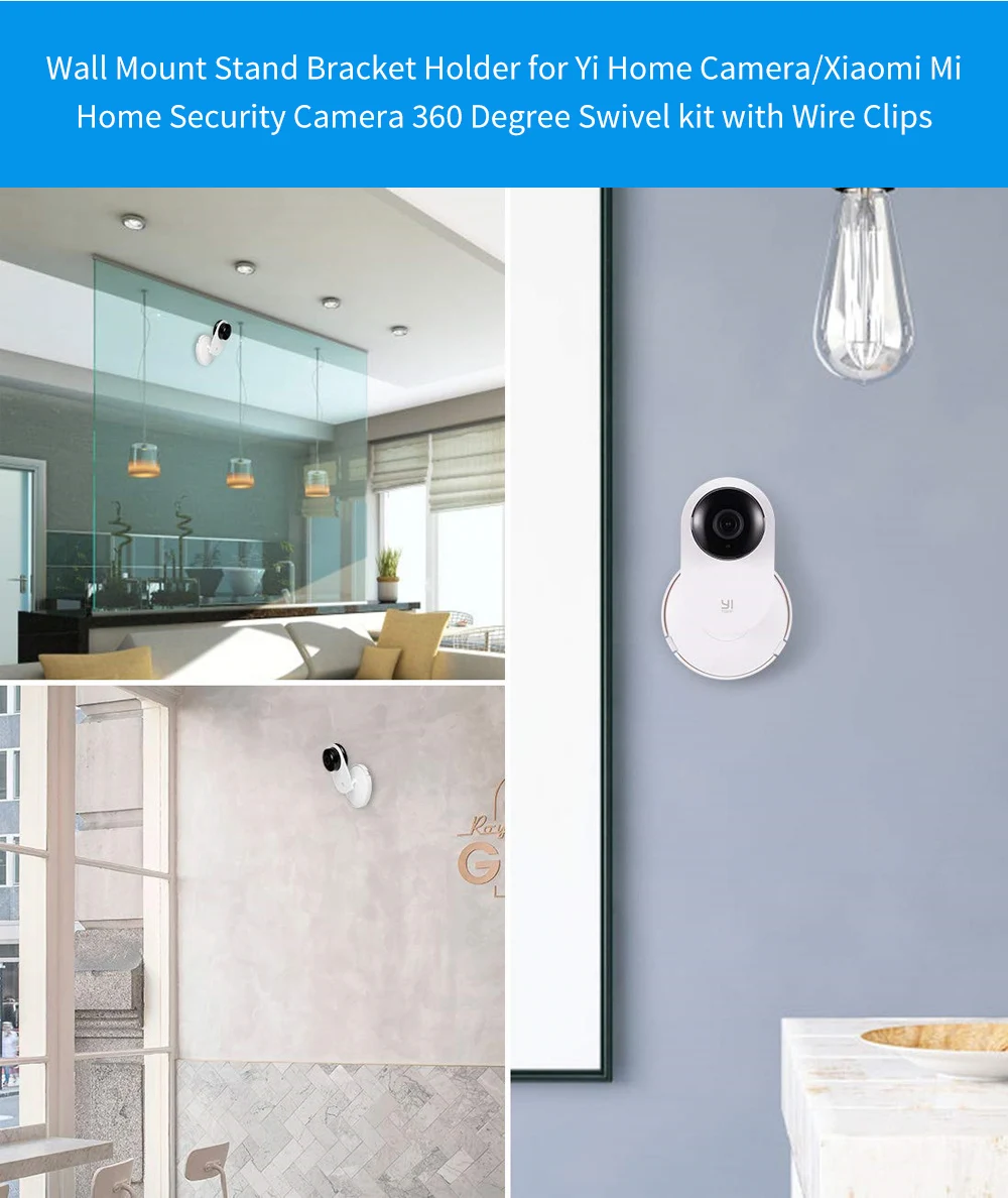 Для Yi Home camera Mi Home камера безопасности настенное крепление, поворотный кронштейн для камеры на 360 Градусов Подставка для Mi/Yi Home