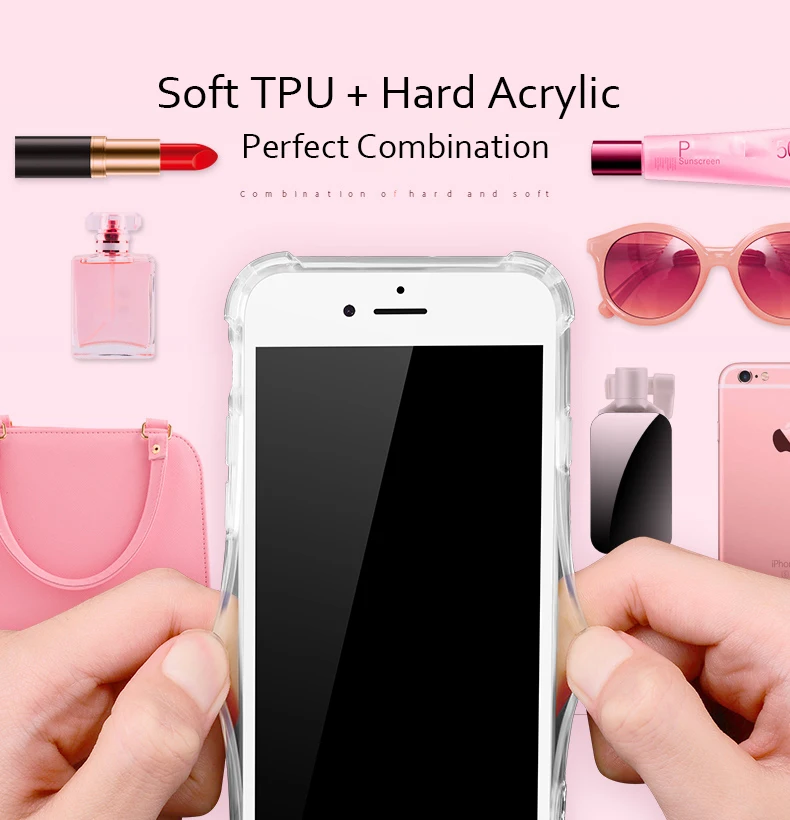 Роскошный зеркальный чехол для iPhone 7 8 Plus 6 6S PlusTPU PC защитный X XR XS Max женский милый