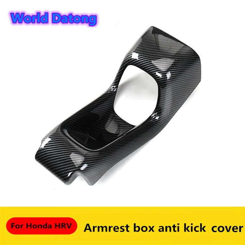 Интерьер подлокотник коробка анти kick панель углеродное волокно черный украшения крышка 1 шт. для Honda HRV HR-V VezeL