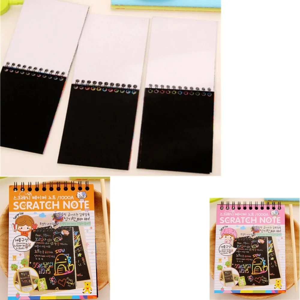 Scratchbook Scratch наклейки Note Book Рисование Sketchbook воображение развитие канцелярские
